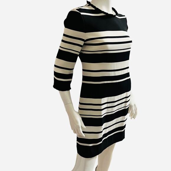 Kate Spade Mini  Black & White Dress Large with Stripes Size 4 - Picture 1 of 14